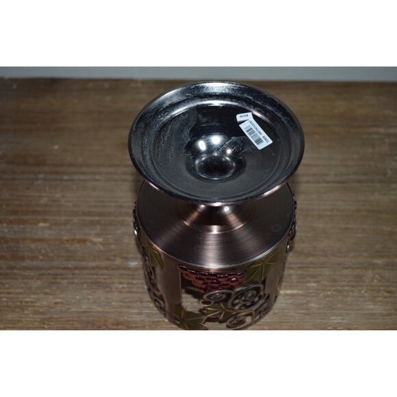 Bath and Body Works Wine & Grapes Design Pedestal Candle Holder Metal Rustic - Picture 7 of 10
